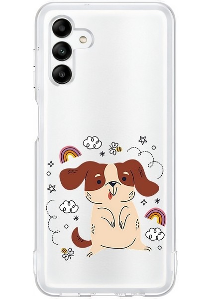 Samsung Galaxy M13 Uyumlu Sevimli Köpek Desenli Silikon Kılıf