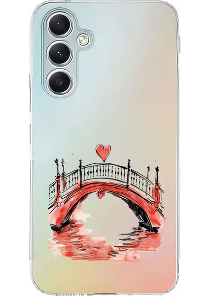 Samsung Galaxy A15 Uyumlu Aşk Köprüsü Desenli Silikon Kılıf