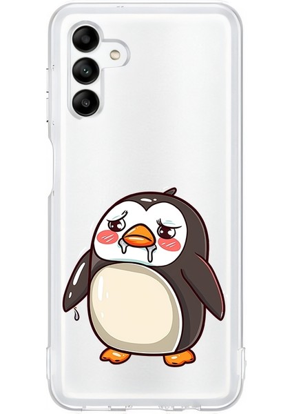 Samsung Galaxy M13 Uyumlu Ağlayan Penguen Desenli Silikon Kılıf