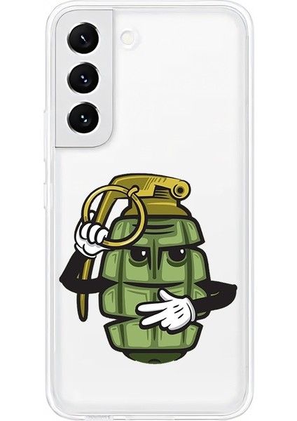 Samsung Galaxy S21 Uyumlu El Bombası Desenli Silikon Kılıf