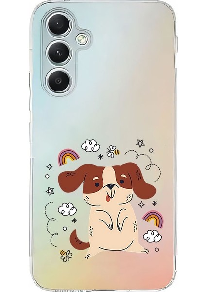 Samsung Galaxy A55 Uyumlu Sevimli Köpek Desenli Silikon Kılıf