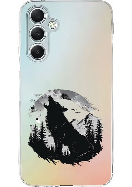 Samsung Galaxy A15 Uyumlu Kurt Gece Desenli Silikon Kılıf