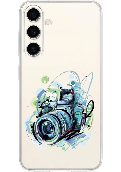 Samsung Galaxy S24 Plus Uyumlu Fotoğraf Kamerası Desenli Silikon Kılıf