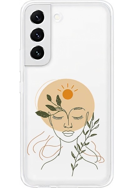 Samsung Galaxy S22 Uyumlu Kadın Silueti ve Çiçek Desenli Silikon Kılıf