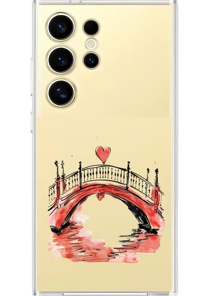 Samsung Galaxy S24 Ultra Uyumlu Aşk Köprüsü Desenli Silikon Kılıf