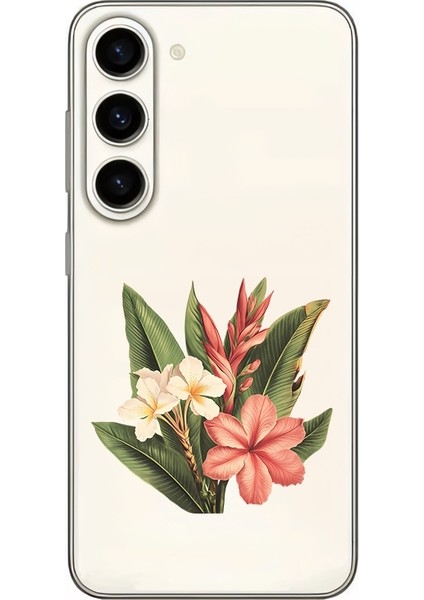 Samsung Galaxy S23 Plus Uyumlu Egzotik Çiçek Desenli Silikon Kılıf