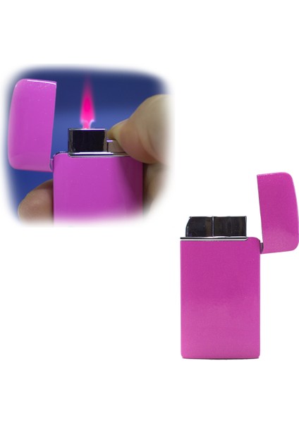 Çakmak Pembe Çakmak Metal Pembe Alevli Çakmak