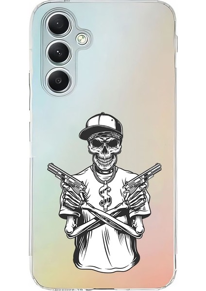 Samsung Galaxy A55 Uyumlu Iskelet Silah Desenli Silikon Kılıf