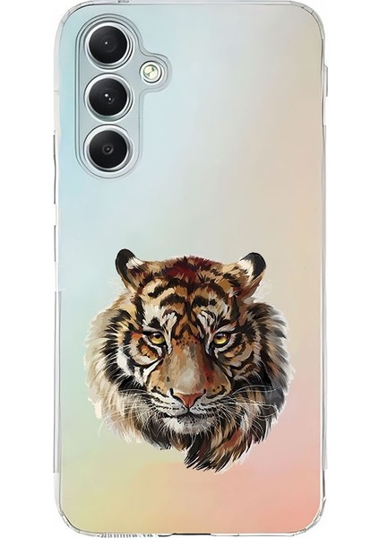 Samsung Galaxy A35 Uyumlu Kaplan Bakışı Desenli Silikon Kılıf