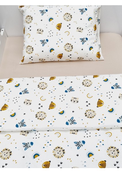 %100 Pamuklu Kumaştan Bebek 5 Parça Yorgan ve Nevresim Takımı & Park Beşik Seti (70 x 120 Cm)