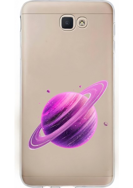Samsung Galaxy J7 Prime Uyumlu Mor Gezegen Desenli Silikon Kılıf