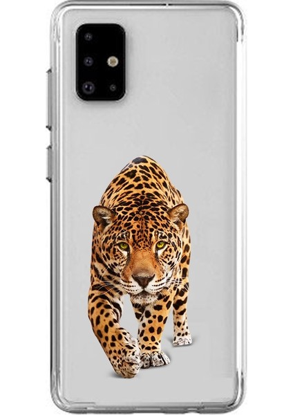 Samsung Galaxy A51 Uyumlu Yırtıcı Leopar Desenli Silikon Kılıf
