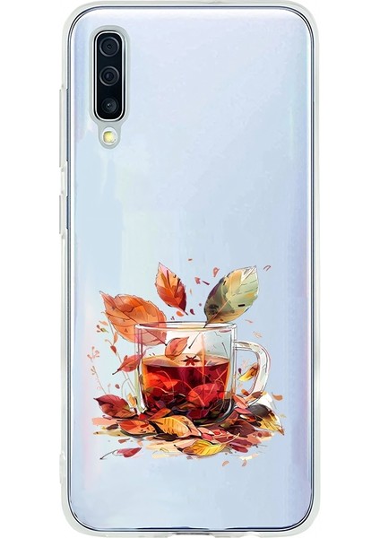 Samsung Galaxy A70 Uyumlu Sonbahar Çayı Desenli Silikon Kılıf