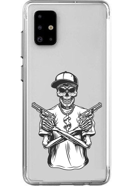 Samsung Galaxy A51 Uyumlu Iskelet Silah Desenli Silikon Kılıf