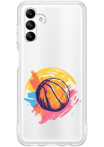 Samsung Galaxy A04S Uyumlu Basket Topu Renkli Desenli Silikon Kılıf