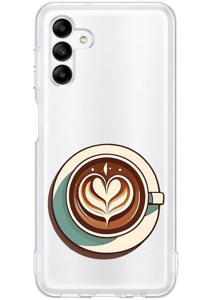 Samsung Galaxy M14 Uyumlu Kalpli Kahve Desenli Silikon Kılıf