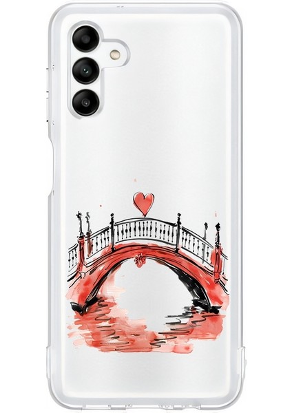 Samsung Galaxy M14 Uyumlu Aşk Köprüsü Desenli Silikon Kılıf