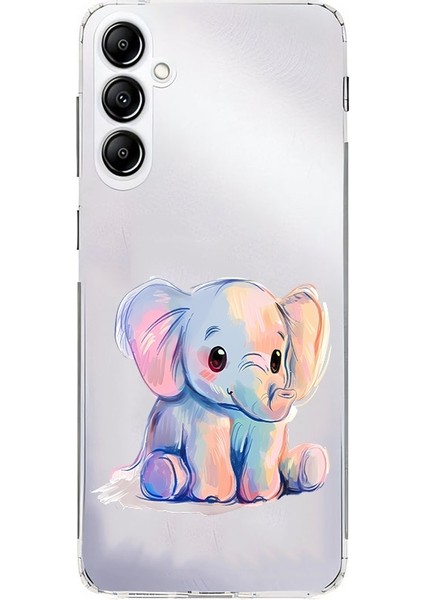 Samsung Galaxy A54 Uyumlu Sevimli Fil Desenli Silikon Kılıf