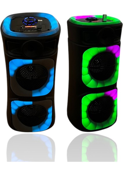 Mikrofonlu Bt,sd,usb Girişli Işıklı Speaker 8 Inç Karaoke Parti