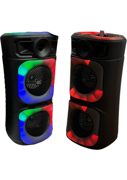 Mikrofonlu Bt,sd,usb Girişli Işıklı Speaker 8 Inç Karaoke Parti