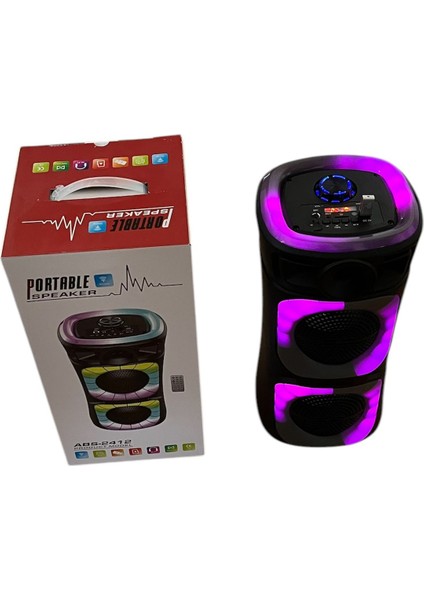 Mikrofonlu Bt,sd,usb Girişli Işıklı Speaker 8 Inç Karaoke Parti