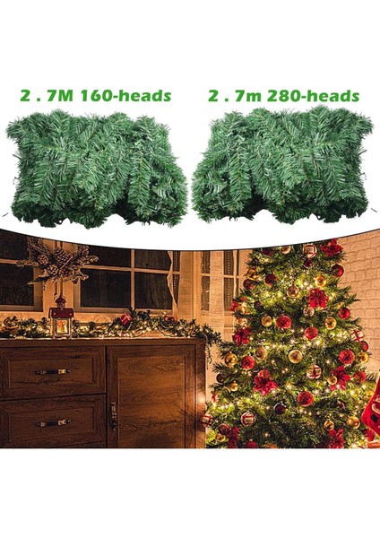 Yılbaşı Dekorasyon Süsleme Çam Garland 270 cm 240 Dal fırsatları