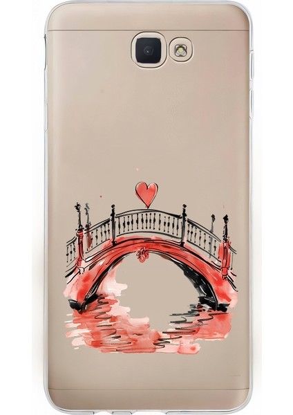 Samsung Galaxy J7 Prime Uyumlu Aşk Köprüsü Desenli Silikon Kılıf