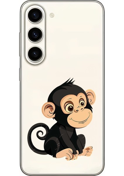 Samsung Galaxy S24 Uyumlu Tatlı Maymun Desenli Silikon Kılıf