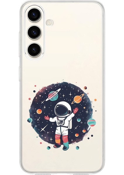 Samsung Galaxy S23 Fe Uyumlu Uzay Gezgini Astronot Desenli Silikon Kılıf