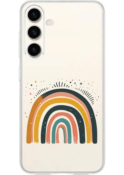 Samsung Galaxy S24 Fe Uyumlu Pastel Gökkuşağı Desenli Silikon Kılıf