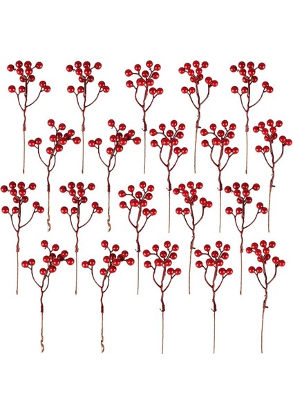 2 Adet 17 cm Kokina Red Berry Yılbaşı Süsü Yılbaşı Uğuru T-105