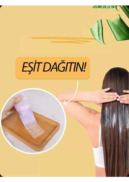 Saç Boyası Eşit Dağıtım Şişesi Doldurulabilir Taraklı Aplikatör Professional 721015