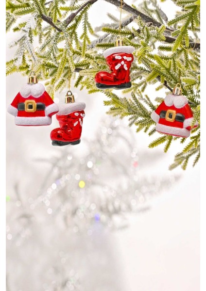 New Year Yeni Yıl Clothes 4 Parça Ağaç Süsü Seti