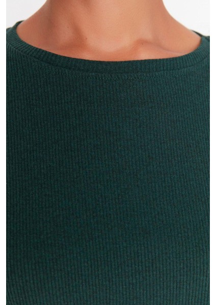 Kadın Moda Şık Bisiklet Yaka Boru Paça Uzun Kol Fitilli Örme Pijama Takımı indirimleri