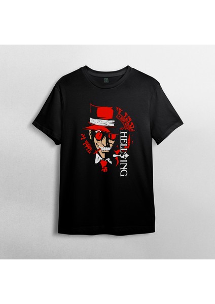 Hellsing Pamuklu Bisiklet Yaka T-Shirt Model 1