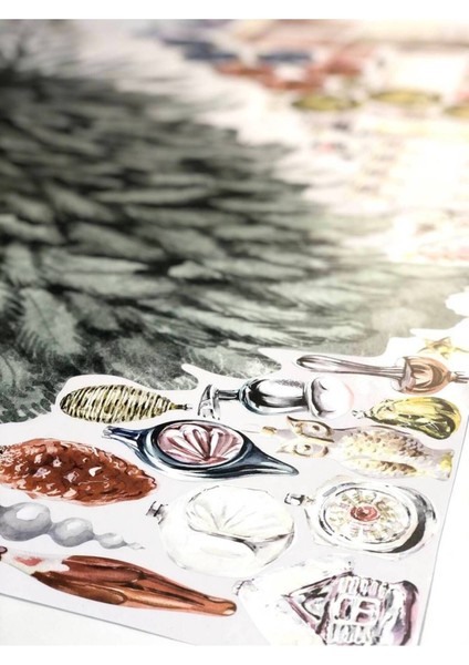 Yılbaşı-Retro Yılbaşı Ağacı Çocuk Bebek Odası Sticker Seti Yılbaşı Süsü Yeni Yıl Kış Konsepti modelleri