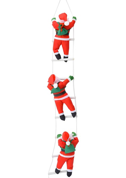Merdivene Tırmanan Noel Baba 3 Lü Küçük Boy