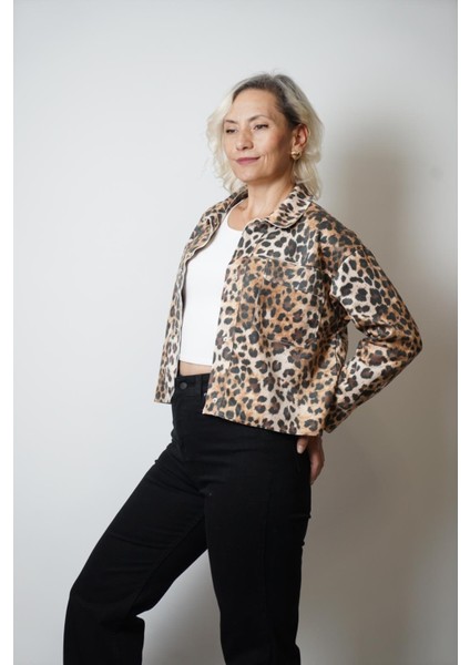 Leopar Baskı Süet Ceket fiyatları