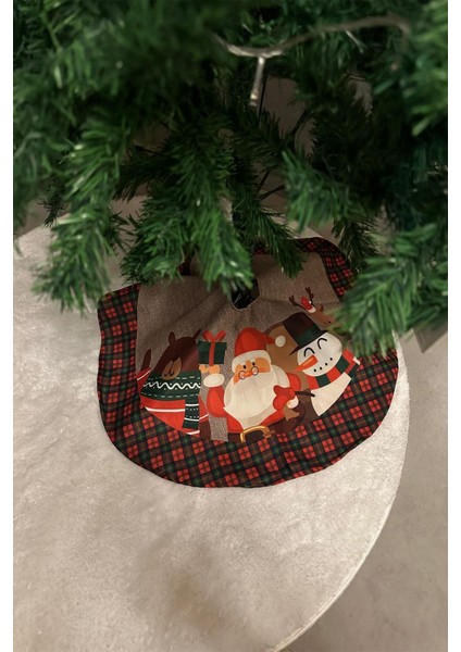 Yılbaşı Çam Ağacı Altı Ayak Örtüsü Yıkanabilir Kumaş Cırtlı 65X65