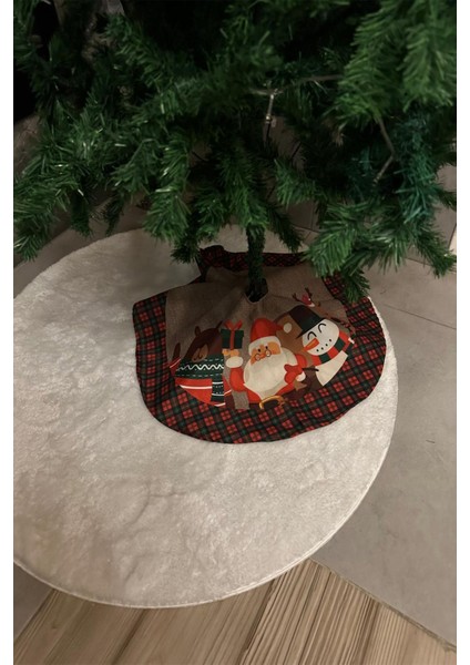 Yılbaşı Çam Ağacı Altı Ayak Örtüsü Yıkanabilir Kumaş Cırtlı 65X65 fiyatları