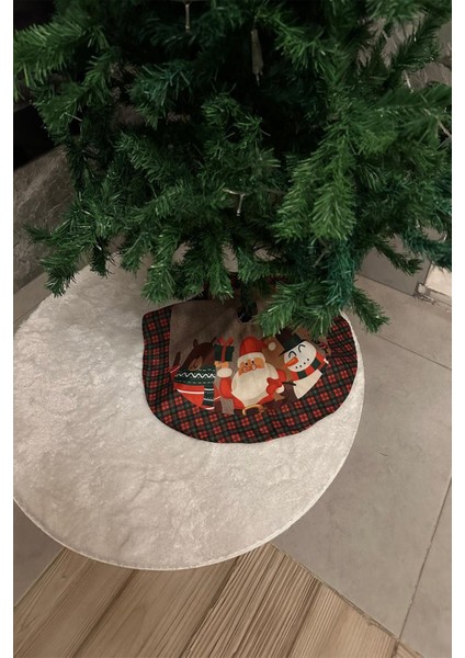 Yılbaşı Çam Ağacı Altı Ayak Örtüsü Yıkanabilir Kumaş Cırtlı 65X65 modelleri