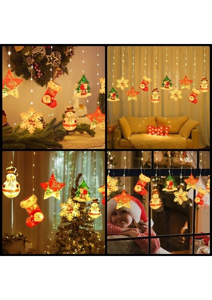 3 Metre Gün Işığı Salkım LED Işık Noel Baba Çam Ağacı Kar Tanesi Çorap Yıldız Kardan Adam Firgürlü fiyatları