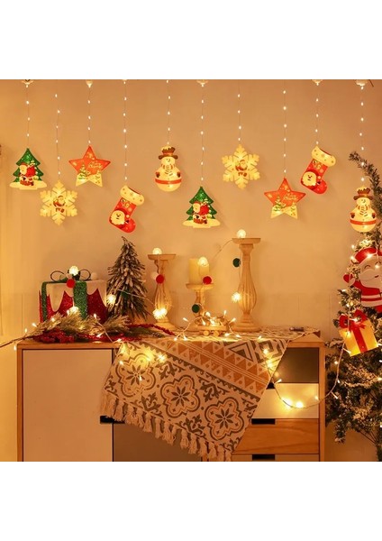 3 Metre Gün Işığı Salkım LED Işık Noel Baba Çam Ağacı Kar Tanesi Çorap Yıldız Kardan Adam Firgürlü modelleri