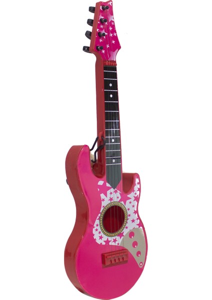 Oyuncak Rock Gitar Metal Telli 45 cm Pembe