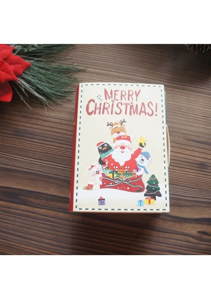 Yılbaşı Temalı Noel Baba Desenli Kitap Şeklinde Hediye Çikolata Şeker Kutusu