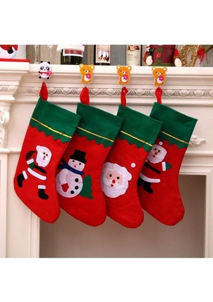 Yılbaşı Dekor Çorap Şömine Çorap Yılbaşı Duvar Süsü