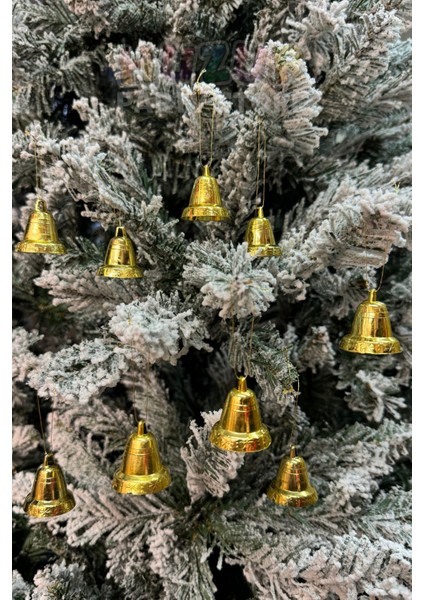 Yılbaşı Çam Ağacı Çan Süs Gold Ipli 9'lu 3 cm Yeni Yıl Ağaç Süsü Gold Altın Sarısı Renk Zil Parlak modelleri