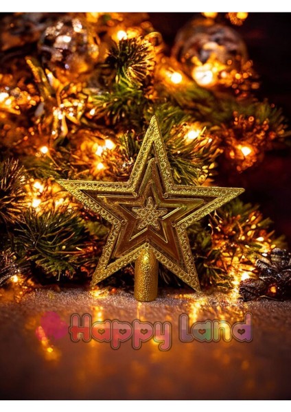 1 Adet 10 cm Yılbaşı Çam Ağacı Gold Yıldız Tepelik Küçük Boy Gold Tepe Yıldızı fiyatları
