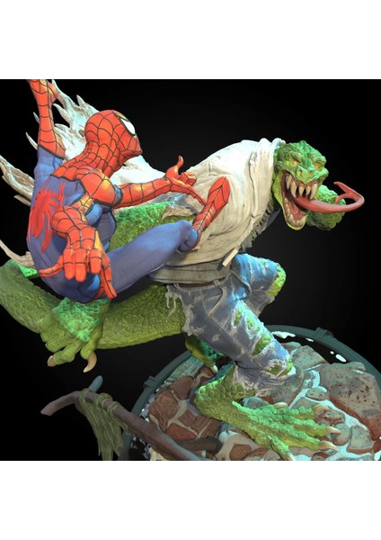 Spiderman Vs Lizard Dev Boyut 3D Figür