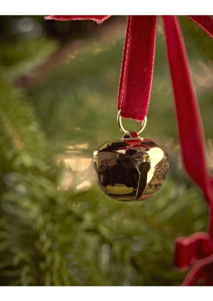 Yılbaşı Kadife Kurdele Gold Zilli Zincir Noel Çam Ağaç Süsü modelleri